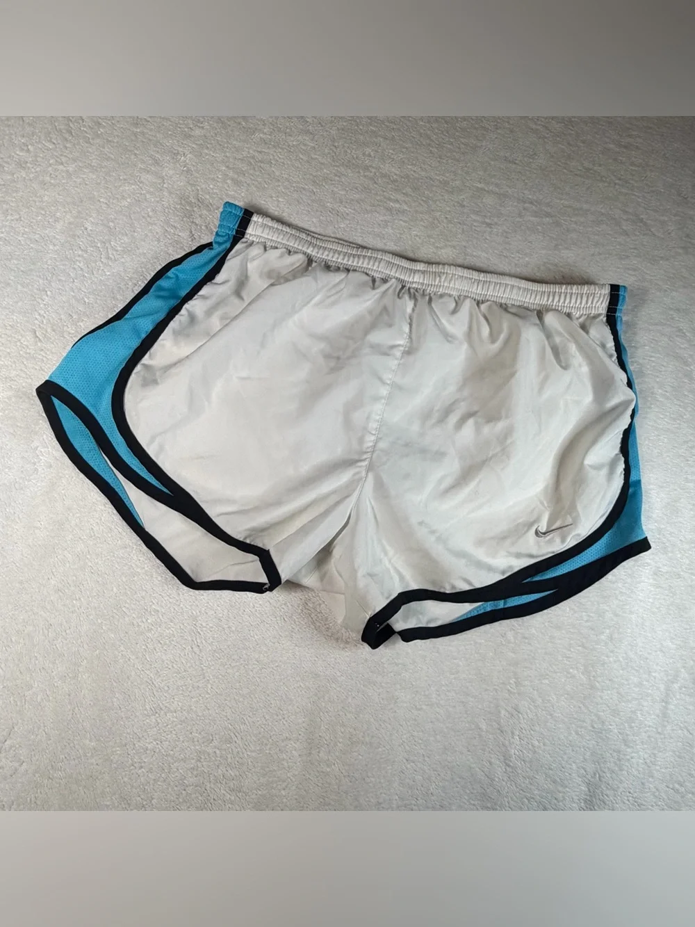 Nike White and Blue women's Athletic Running Shorts